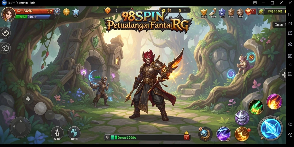 Screenshot gameplay 98SPIN yang menunjukkan pertarungan epik di dunia RPG.