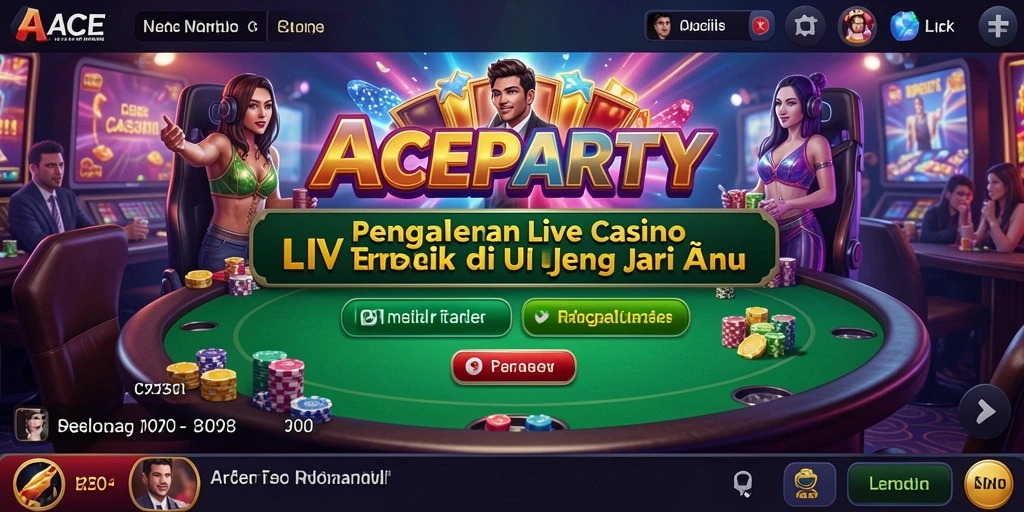 Tampilan menarik gameplay Live Casino ACEPARTY dengan dealer profesional.