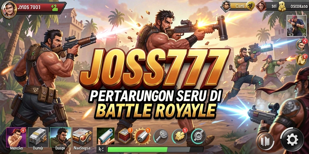 Gameplay JOSS777 yang intens dan mendebarkan dalam arena Battle Royale.