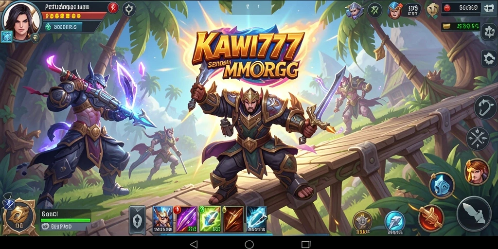 Gambar tampilan gameplay KAWI777 dengan aksi seru dalam pertarungan MMORPG.