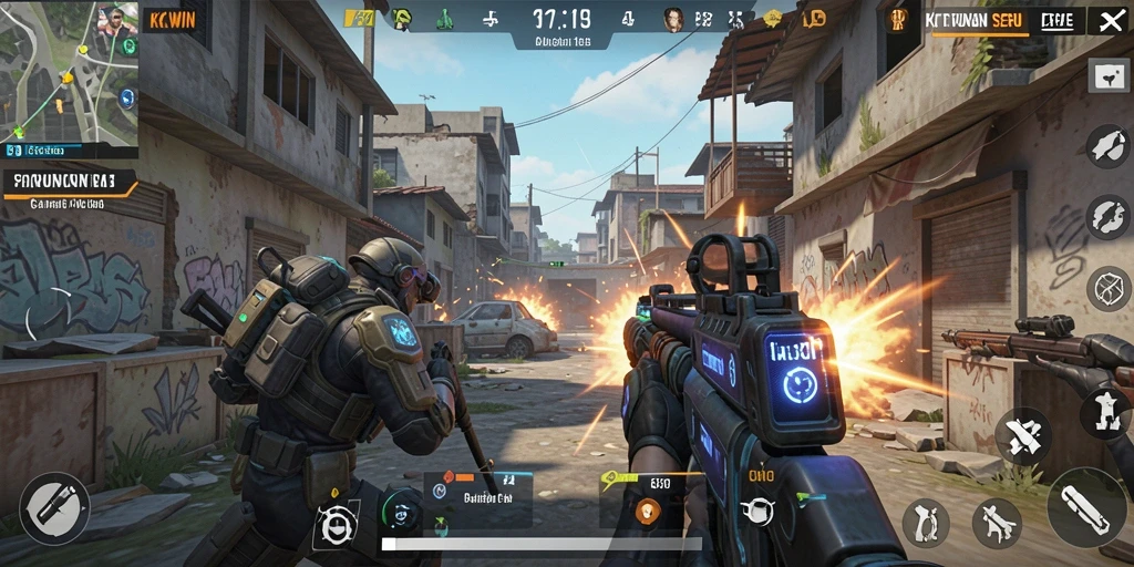 Screenshot KKWIN menampilkan aksi tembak-menembak yang mendebarkan dalam game FPS.