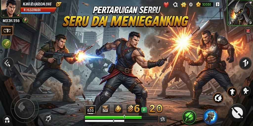 Tampilan pertarungan seru dalam MZ356 dengan grafis menarik.