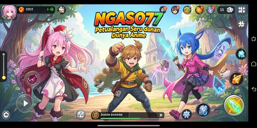 Tangkapan layar dari gameplay seru NGASO77 di dunia Anime.