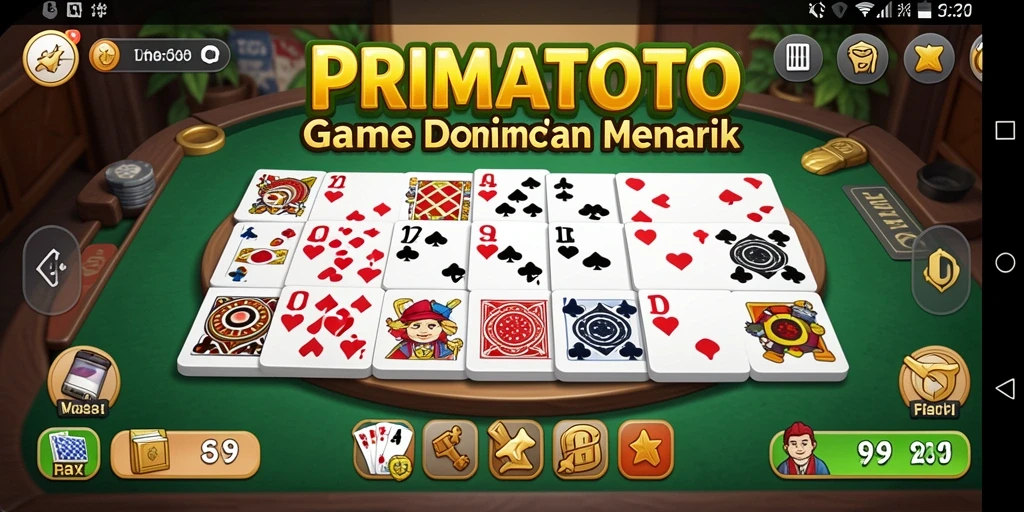 Tampilan screenshot PRIMATOTO saat bermain Domino dengan teman.
