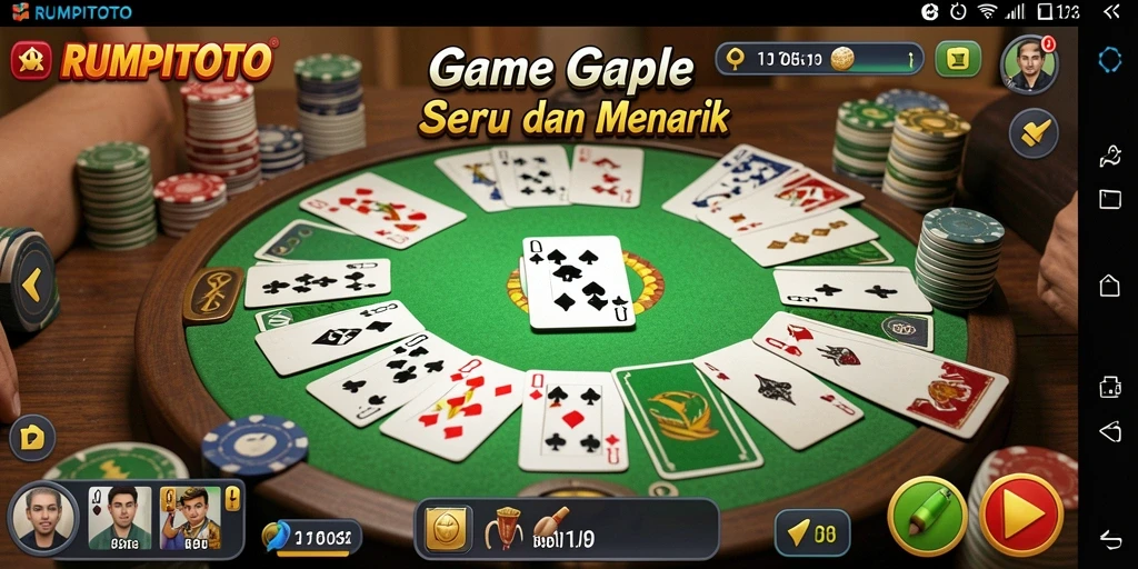 Tampilan gameplay seru RUMPITOTO saat bermain Gaple.