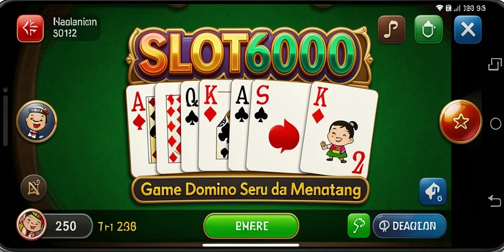 Screenshot utama menampilkan gameplay seru permainan Domino SLOT6000.