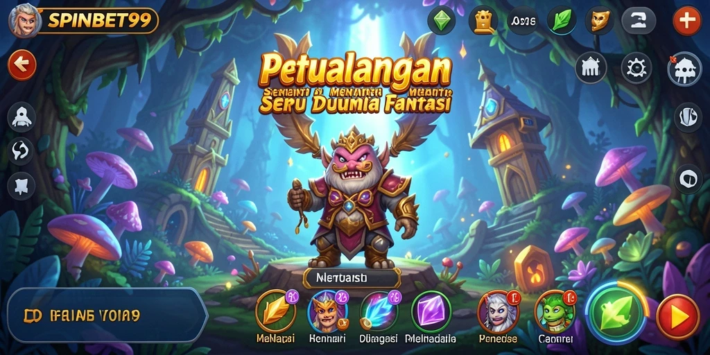 Screenshot utama SPINBET99 menampilkan aksi petualangan yang menegangkan.