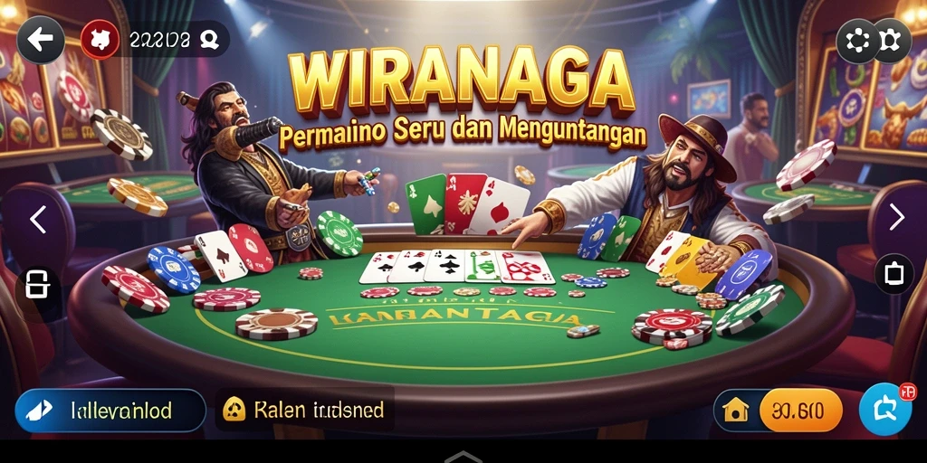 Tampilan gameplay seru WIRANAGA dengan berbagai pilihan permainan Kasino.