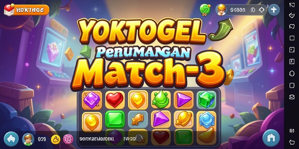 Screenshot YOKTOGEL menampilkan gameplay menantang di papan Match-3.