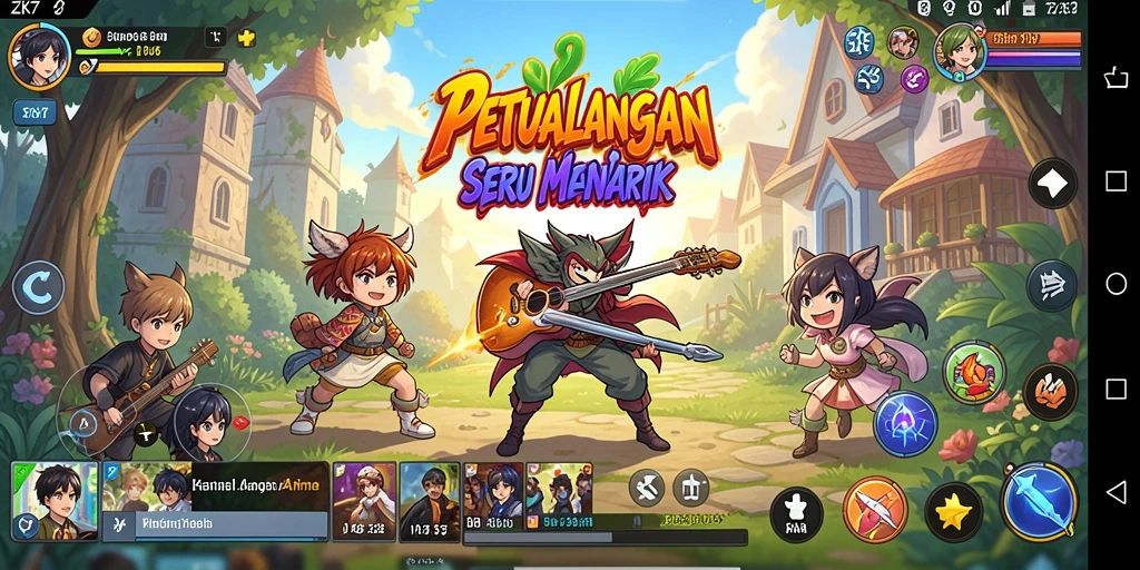 Tampilan menarik dari gameplay ZK7 yang penuh aksi dan karakter anime.